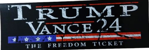 Bumper STICKER 3 X 9 Trump Vance The Freedom Ticket