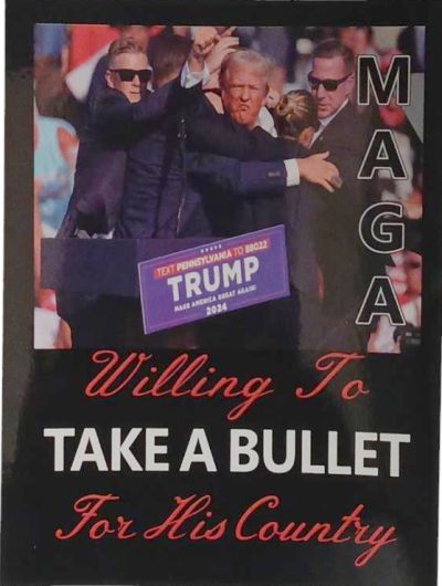 ** Trump 3.5 X 5'' STICKER Willing to Take A Bullet