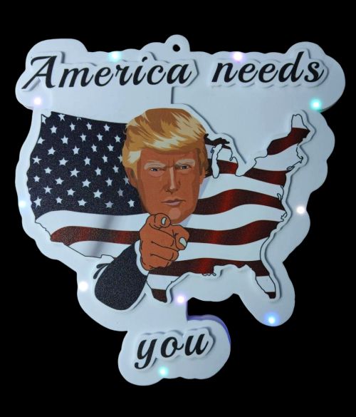 *Trump Novelty LED Foam SIGN 8 X 8 America Needs You