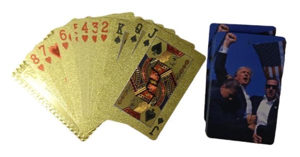 Trump Playing Card GOLD Foil Fight Image