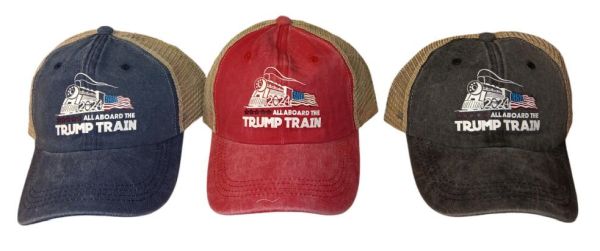 ** Trump HAT Denim Mesh Trump Train