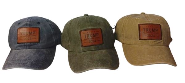 ** Trump Hat Denim LEATHER Patch Assortment Fix America Again