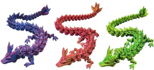 3D Printed Articulated 16''  Crystal  DRAGON  Assorted Toy Novelty