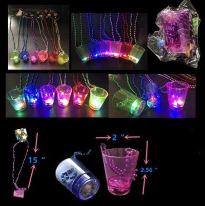 LED Shot Glass with Beaded NECKLACE Assorted