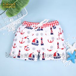 Nice anchor & sailboat printed boy trunks