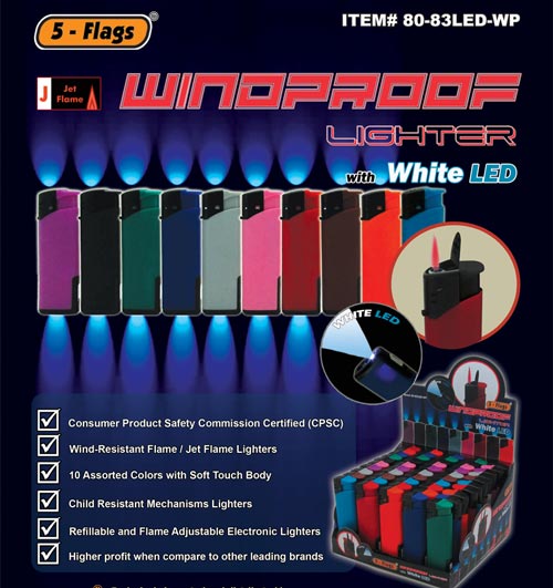 5-Flags  LED Windproof Lighter