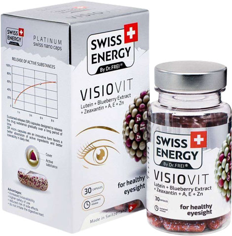 VISIOVIT, Lutin+Blueberry Extract, Zeaxantin + A,E +Zn