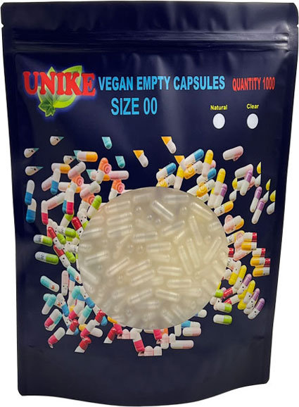 Empty Vegan CAPSules 1000 Units Bag. Size 00