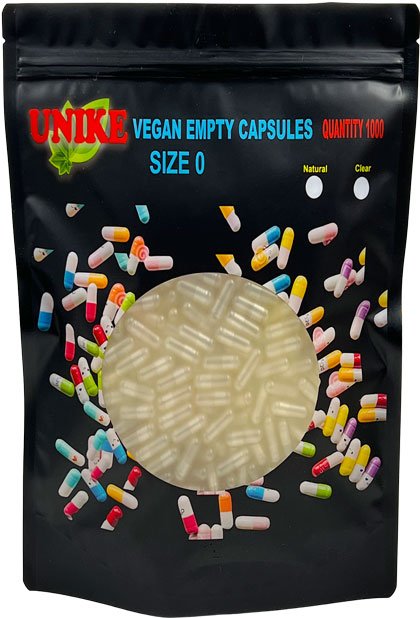 Empty Vegan CAPSules 1000 Units Bag. Size0