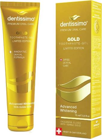 Dentissimo GOLD Advanced Whitening Gel Toothpaste with Fluoride,