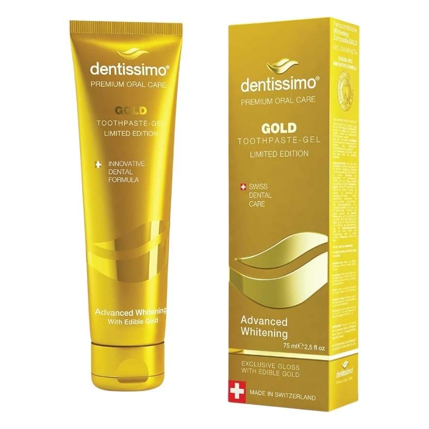 Dentissimo GOLD Advanced Whitening Gel Toothpaste with Fluoride,