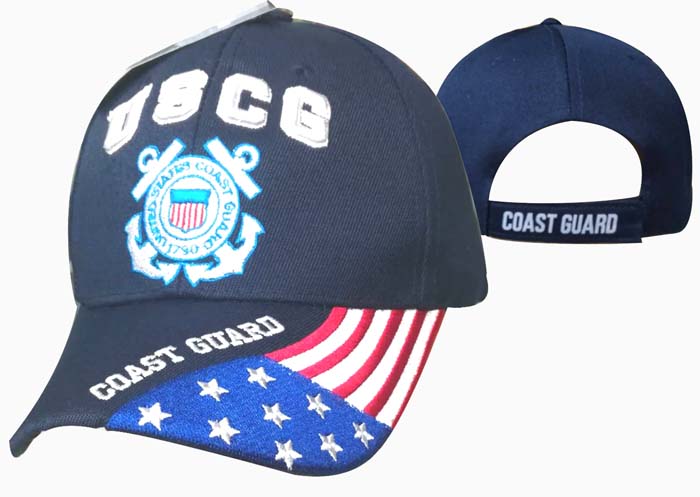 CAP605G USCG Emblem Flag Bill Cap