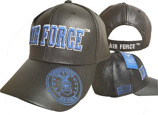 CAP503AP AIR FORCE w/ Emblem on Bill Cap PU LEATHER