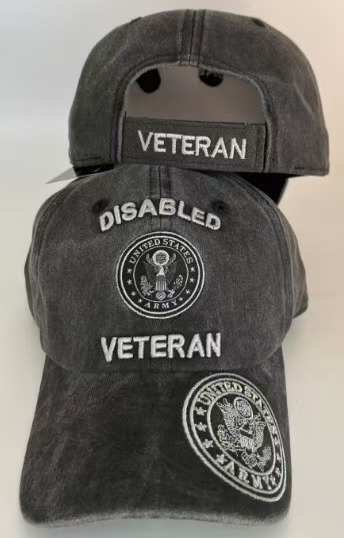 CAP503B Disable Army Emblem Veteran CAP Subdue Bk