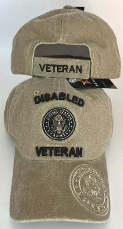 CAP503K Disable Army Emblem Veteran CAP Subdue Khaki