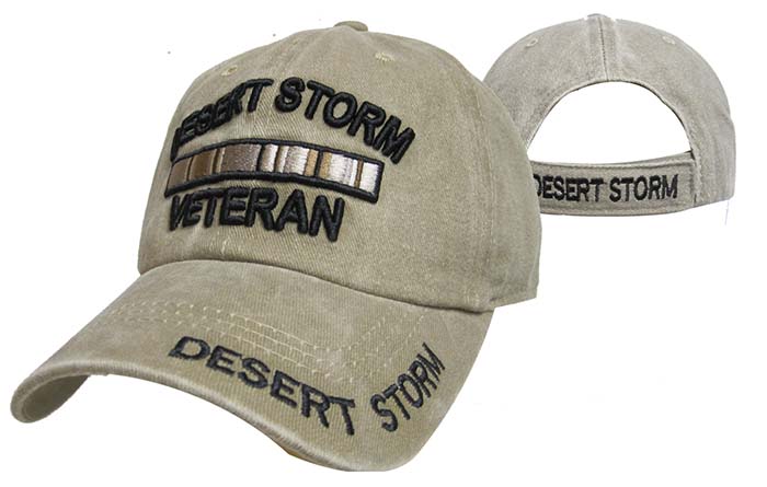 CAP508K  Desert Storm Veteran Svc Ribbon CAP. Subdue Khaki