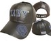 CAP502AP NAVY w/ Emblem on Bill Cap PU LEATHER