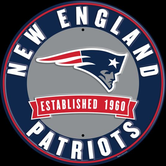 NEW ENGLAND PATRIOTS 12 INCH ROUND ESTABLISHED SIGN
