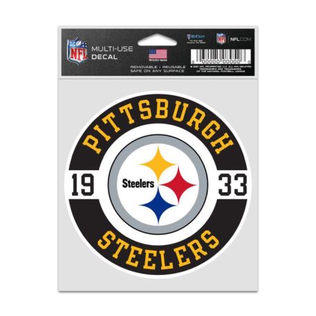 PITTSBURGH STEELERS PATCH FAN DECALS 3.75'' X 5'' ESTABLISHED