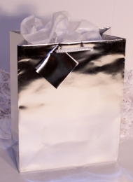 GIFT BAG - SILVER - EX.LARGE - 18''X13''X6''