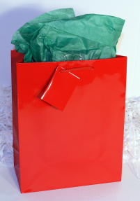 GIFT BAG EURO - RED - LARGE - 13''x10''x5.5''