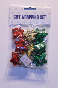 MINI HOLOGRAPHIC GIFT BOWS - 9 CT/PK