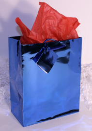 GIFT BAG METALLIC - ROYAL - SMALL - 6''x4''x2''