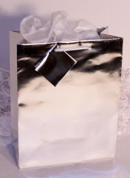 GIFT BAG METALLIC - SILVER - MICRO - 3.5''x3''x2''