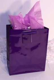 GIFT BAG EURO - PURPLE - LARGE - 13''x10''x5.5''