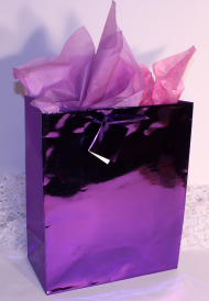 GIFT BAG METALLIC - PURPLE - SMALL - 6''x4''x2''