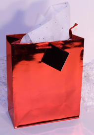 GIFT BAG METALLIC - RED - LARGE - 13''x10''x5.5''
