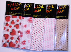 TISSUE - PRINTED - HEARTS - RESALE - 4 SH/PK