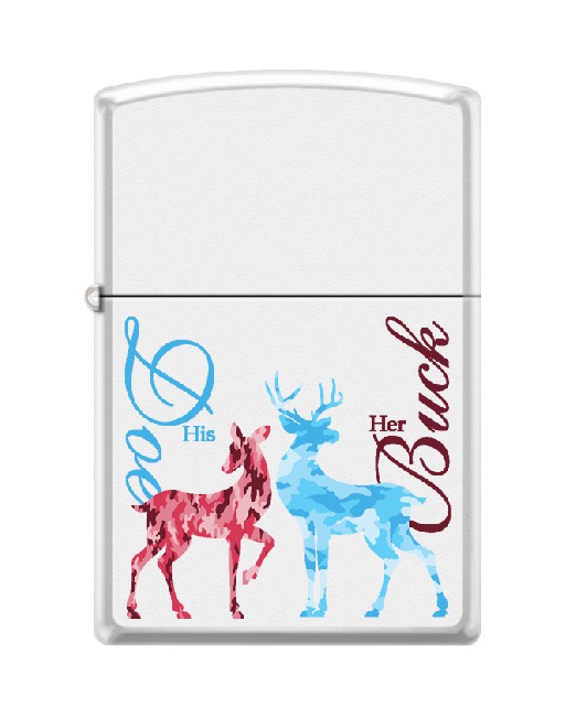 Custom Design His Doe Her Buck white matte