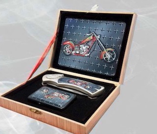 DARK ARROW MOTORCYCLE KNIFE WITH OIL LIGHTER BOXED KNIF