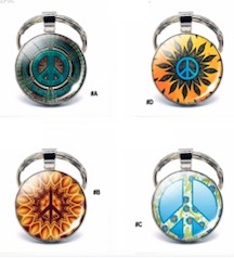 PEACE SIGN SILVER KEYCHAINS ( ASSORTED)