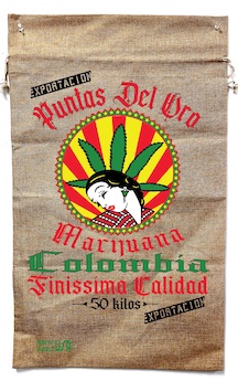 COLOMBIA BURLAP PRINTED BAGS