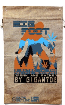 BIGFOOT PACIFIC NORTHWEST MARIJUANA BURLAP BAG