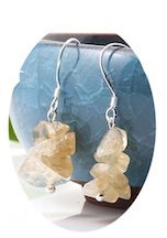 REAL STONE CITRINE DANGLE EARRINGS (sold by the pair)