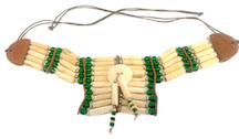 GREEN SMALL INDIAN STYLE BUFFALO BONE BREAST CHEST PLATE
