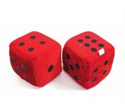 LARGE RED PLUSH 3 INCH DICE