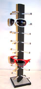 BLACK WOODEN 8 PAIR SUNGLASS RACK