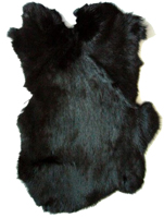 BLACK DYED COLOR RABBIT SKIN