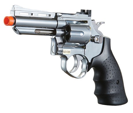 HFC Gas Revolver Semi Auto AIRSOFT Pistol Chrome