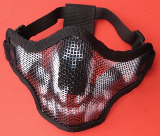 Metal mesh half face protection mask with SKULL imprint