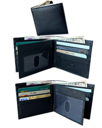 RFID Blocker LEATHER WALLET - BK, BN $4.60 & Up