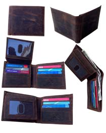 Buffalo leather BIFOLD WALLET with RFID protection 4.95 and up