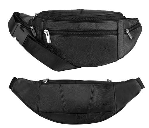 LEATHER Fanny Pack - BK $5.65 & Up