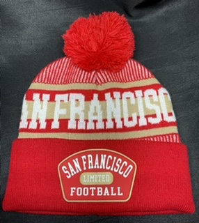 San Francisco Limited Knit HAT Rubber Patch Pompom