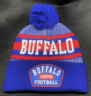 Buffalo Limited Knit Rubber Patch HAT with Pompom