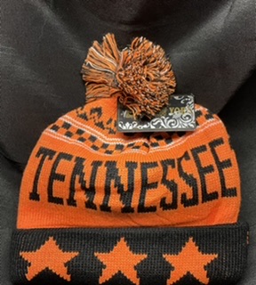 Tennessee Knit Winter HAT Orange & Black Pompom